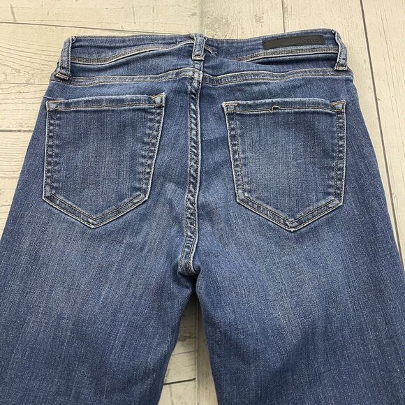 Cello Women's Size 1 Blue Mid-Rise Stretch Distressed Skinny Ankle Jeans - Picture 3 of 9